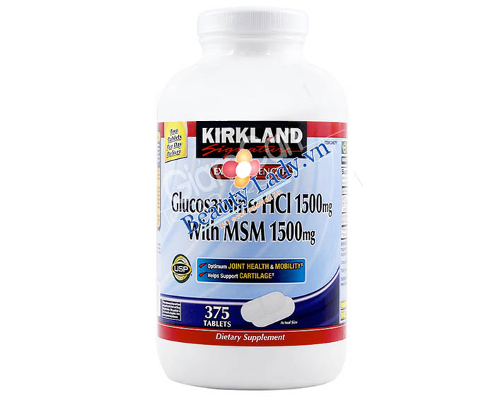 Viên uống Glucosamine Kirkland HCL 1500mg MSM 1500mg 375 viên