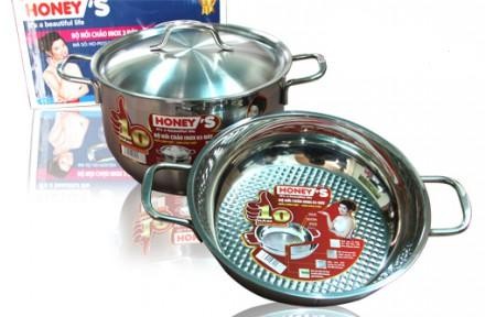 Bộ nồi chảo Inox 3 đáy honey's HO-P03S301