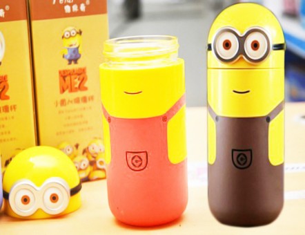 Bình Giữ Nhiệt Thủy Tinh 2 Lớp Minion