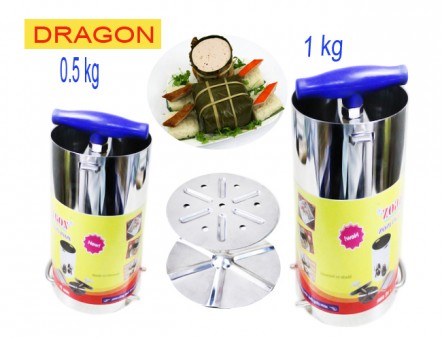 Bộ 2 Khuôn Làm Giò Chả Inox 1kg Và 0.5kg Thương Hiệu Dragon