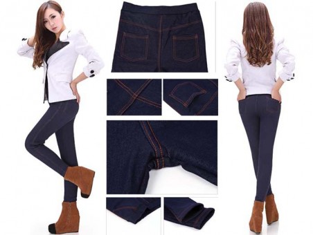 Quần Legging Giả Jean Chỉ Nổi Cao Cấp Siêu Co Dãn