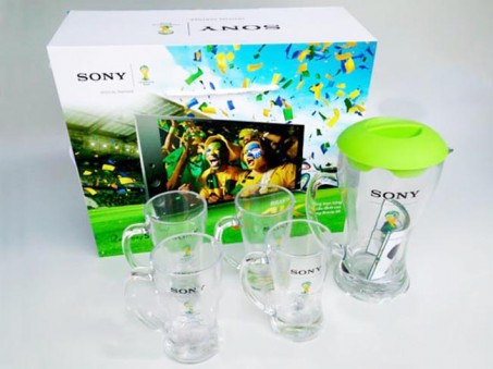 Bộ Quà Tặng Bình + Ly Thủy Tinh Sony Cho Fan Cuồng World Cup 2014